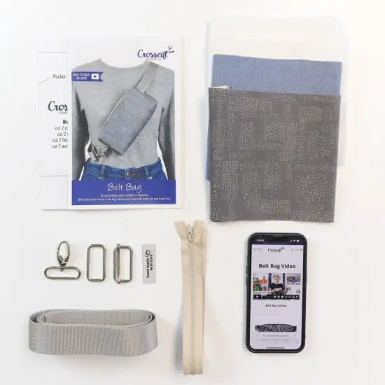 Crosscut Sewing Co.&reg; Belt Bag Sewing Project Kit - Beginner Friendly DIY Sewing Kit Kantha cloth {6}