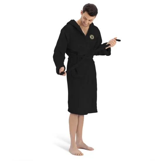 Boston Bruins NHL Hooded Silk Touch Bath Robe 26&times;47 Inches {4}