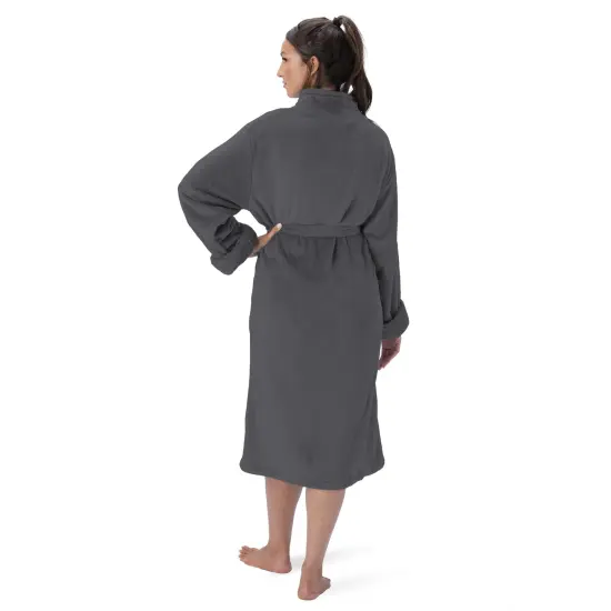 Northwest Unisex Jet Black Silk Touch S/M Bathrobe 23&times;41 Inches {3}