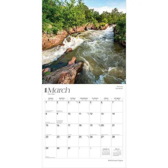 Virginia Wild & Scenic | 2026 12 x 24 Inch (Hanging) Monthly Square Wall Calendar | Plastic-Free {3}