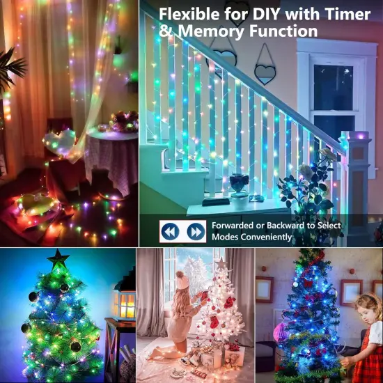 100 LED Color Changing Christmas Fairy Lights with Remote Timer - 100 LED USB {3}
