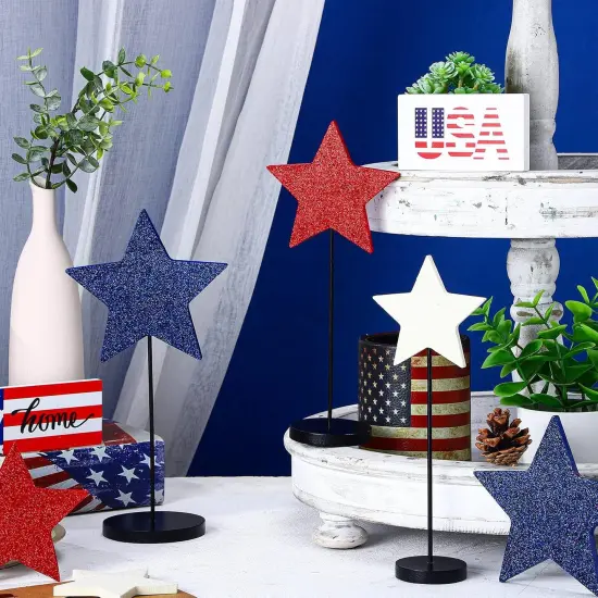 6 Pcs 4th of July Day Tall Standing Star {4}