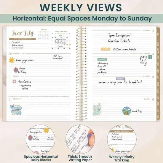 bloom daily planners 2025-26 Academic Planner, Soft Cover, 8.5" x 11", Brushed Beige {4}