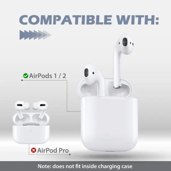 Insten 3 Pairs Ear Hooks Compatible with AirPods 1 & 2 Earbuds, Anti-Lost EarHooks Accessories, Comfortable Soft Silicone Covers, with Storage Box (Not Fit in Charging Case) Blue {7}