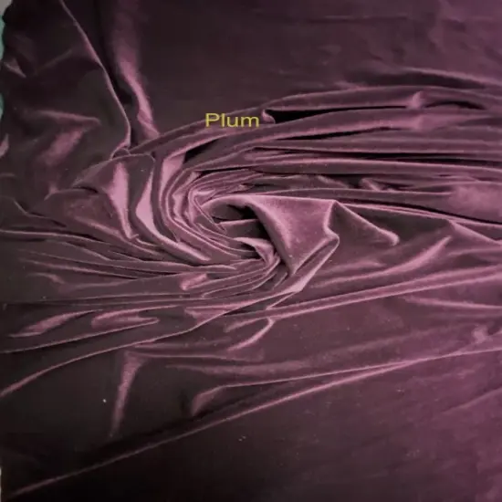 1 Yard Plum Stretch Velvet Fabric with Silky Texture and Weighted Drape for Apparel and Crafts 58/60 Inch Wide {1}