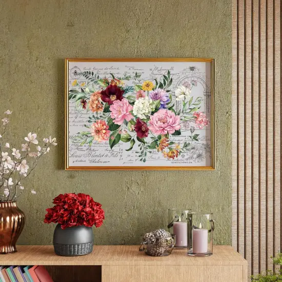 2 Large Vintage Flower Design Sheets 12''x18'' {2}