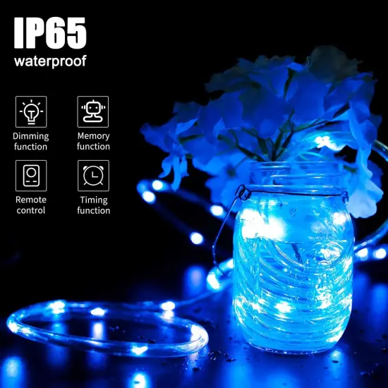 Color Changing Rope Lights Outdoor, String Lights with Plug & Remote, Twinkle String Lights Indoor Bedroom, Waterproof LED Rope Lights for Outside,16 Colors {4}