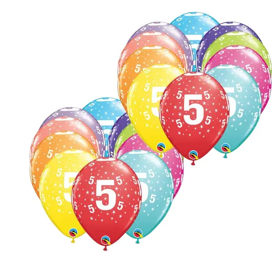 Stars 5A Round Latex Balloons 11" 6 Pack Birthday Anniversary Party Balloons {1}