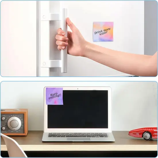 12 Pads Pop up Sticky Notes, Cute Gradient Watercolor Self Stick Notes Pads, Multi Color Super Adhesive Memo Pads Refills, Easy to Post Paper Home Office Notebooks Supplies Accessories {3}