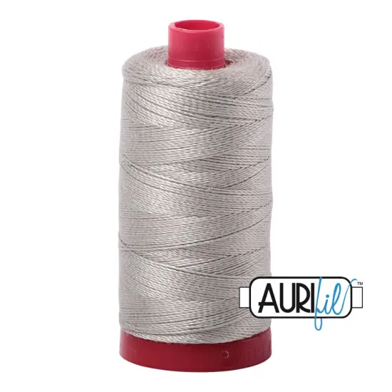 Light Grey (5021) | 12wt Large Spool (325M / 356Y) | Aurifil Thread {1}