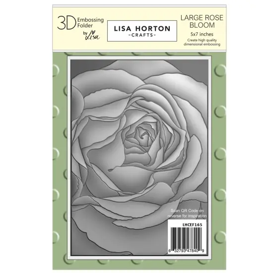 Lisa Horton Crafts Embossing Folder 5"X7"-Large Rose Bloom {1}