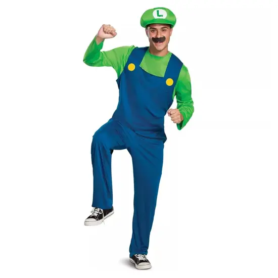 Super Mario Bros. Luigi Classic Adult Costume {1}