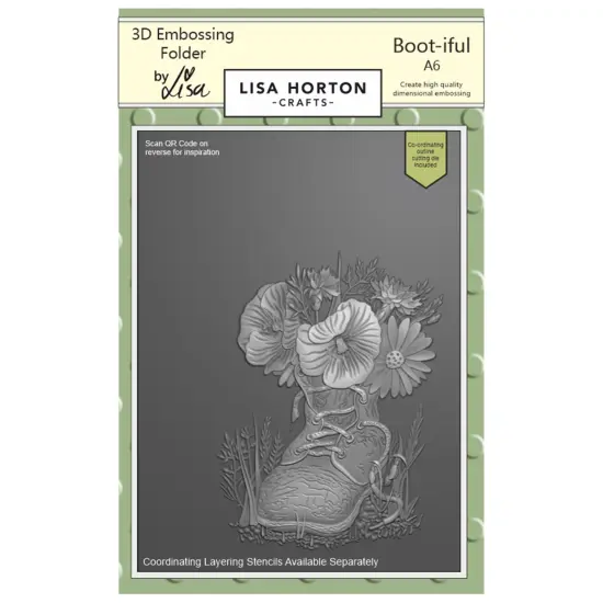 Lisa Horton Crafts Embossing Folder And Die-Boot-Iful {1}