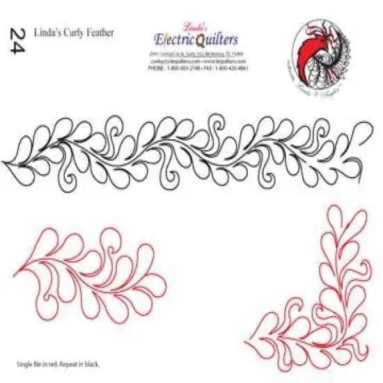 024 Lindas Curly Feather Pantograph by Linda V. Taylor {1}