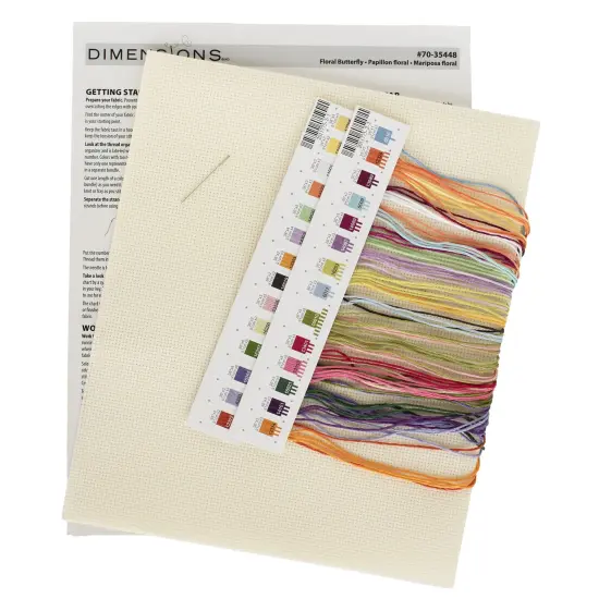 Dimensions Counted Cross Stitch Kit 10"X13"-Floral Butterfly {6}