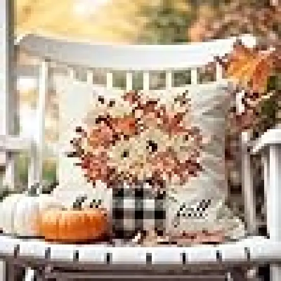 Pumpkin Leaves Floral Truck Mason Jar {4}