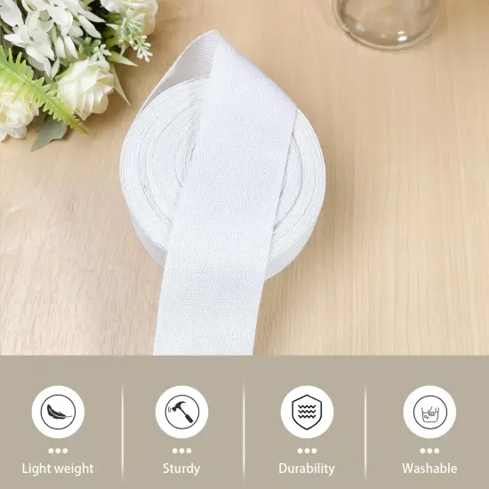 2 Inch White Cotton Herringbone Twill Tape - 15 Yards {3}