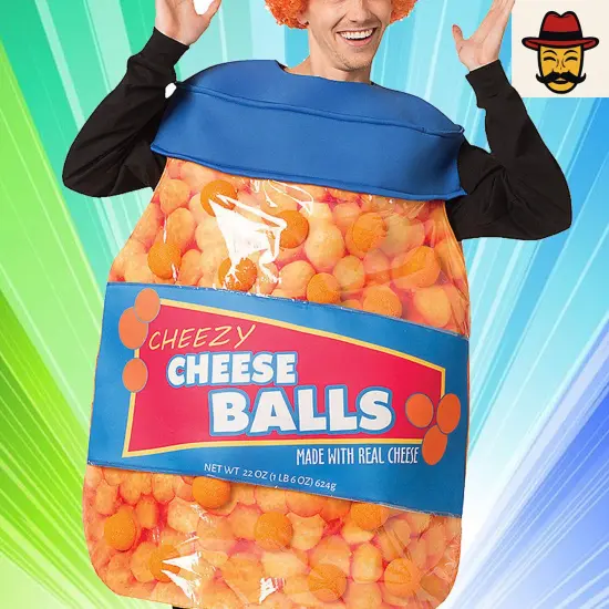 Funny Cheeseballs Adult Costume Snack Food Tunic for Halloween and Party Fun {4}