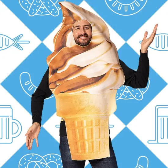 Soft Serve Ice Cream Cone Adult Costume Get Real Tunic Funny Food Outfit Halloween Party {6}