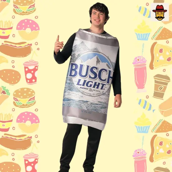 Busch Light Can Costume Funny Beer Foam Tunic Photo Print Adult Halloween Party Outfit {4}