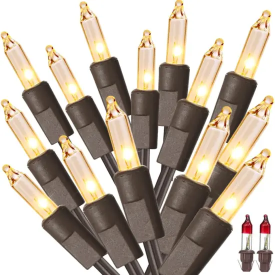 100 Count Incandescent Christmas String Lights - 21.63FT (Warm White) {1}