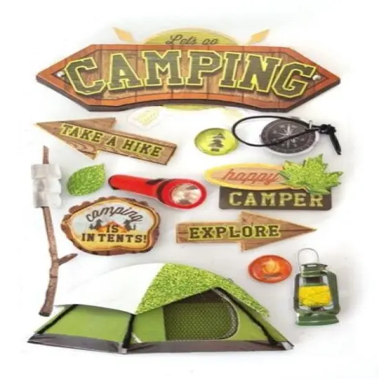 Paper House Let's Go Camping Dimensional Stickers {1}