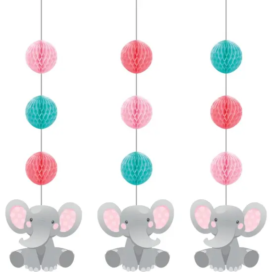 Enchanting Elephants Girl Hanging Cutouts - 3ct {1}