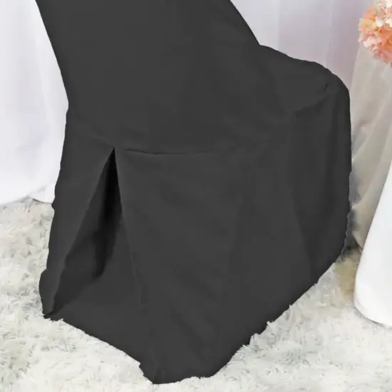 1 Piece Black Polyester Chair Cover for Classic Folding Seating {4}