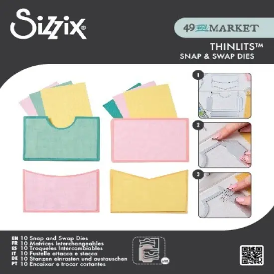 Sizzix Thinlits Set 10/Pkg, Snap and Swap by 49 and Market-Pockets {1}