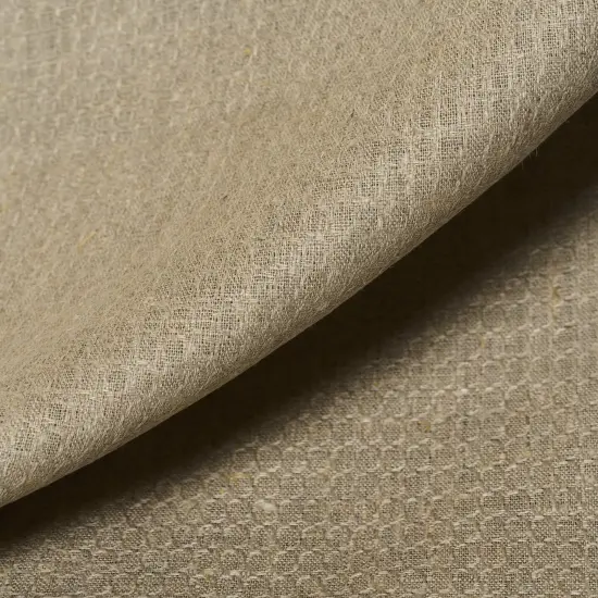 1 Yard Pure Linen Natural Hexagon Jacquard Fabric 60" Width {3}