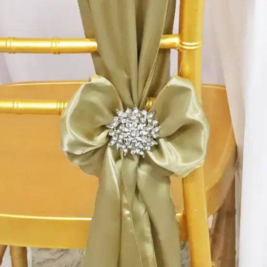 10 Pieces Cappuccino Satin Chair Sashes 8"x108" Elegant Wedding & Event Decor {3}