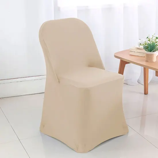 Champagne Folding Chair Cover for Classic Event Seating {3}