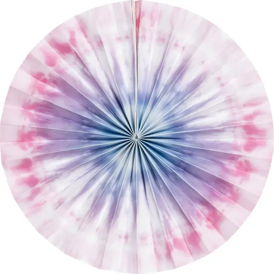 Tie Dye Party Paper Fan Decorations, 16", 12", 10" - 3ct {5}