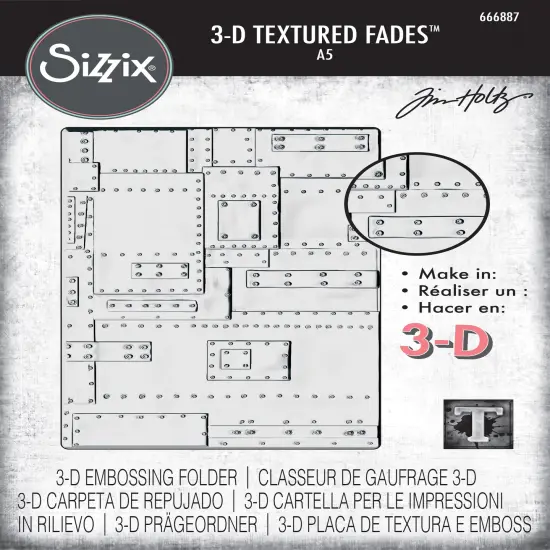 Sizzix 3D Texture Fades Embossing Folder A5 by Tim Holtz-Foundry {1}