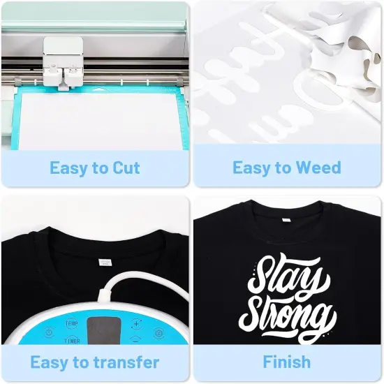 White HTV Heat Transfer Vinyl,12" x8ft {3}