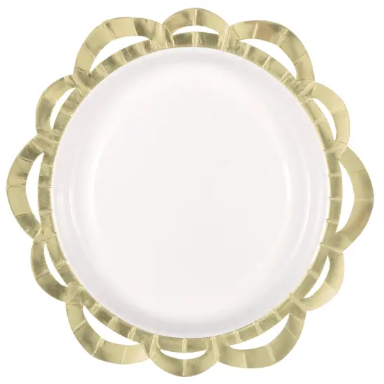 Elegant Valentine White Lace Edge 10"Plates w/ Foil Stamping - 8ct {1}