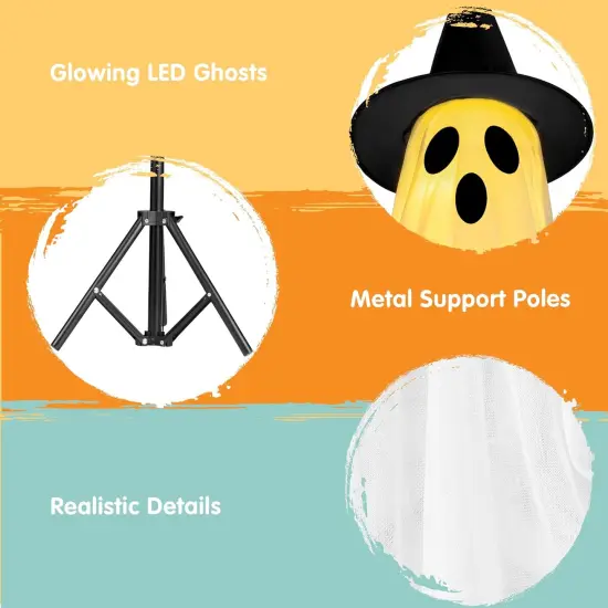 2 Packs 47'' Halloween Decorations Outdoor Standing Ghost {3}
