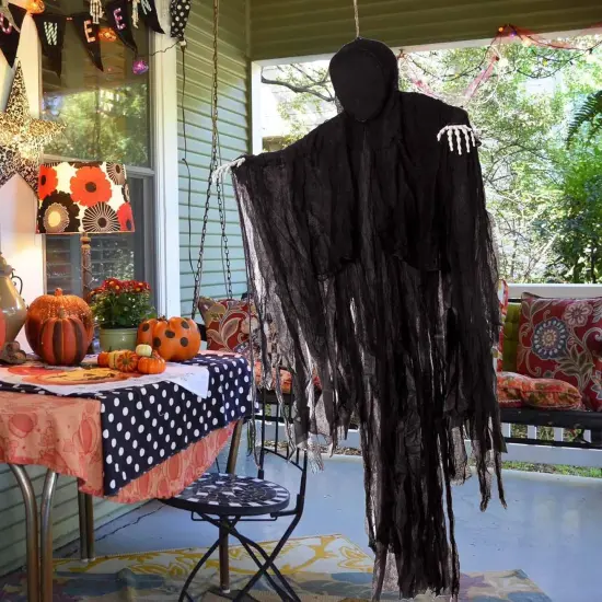 63&rdquo; Halloween Decorations Outdoor Grim Reaper,Dark Faceless Hanging Ghost {5}