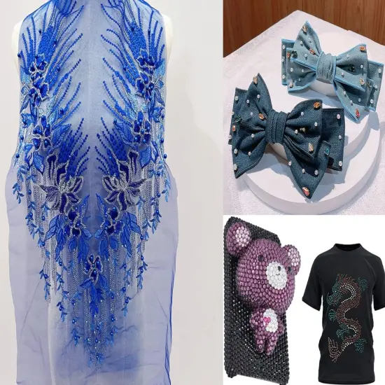 4500pcs+ Flatback Glass Hotfix Iron On Rhinestones Crystal for DIY Making with 1 Tweezer & 1 Picking Pen for Shoe, Cloth, Face Art, Bag, Manicure(3-Sizes, 6-colors, Blue Color Series) {2}