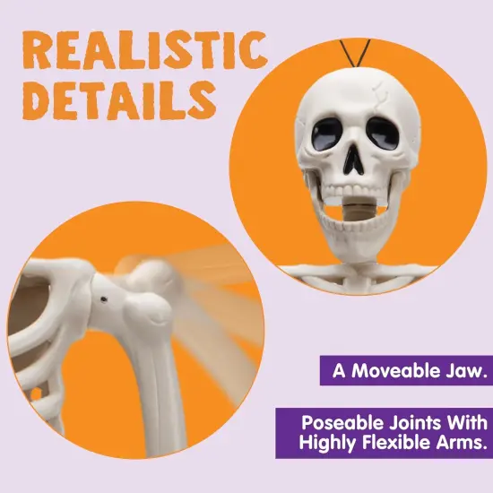 5 PCS Posable Halloween Skeleton Decor 16 Inches {5}