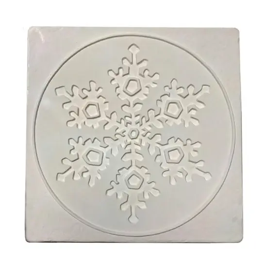 10&rdquo; x 10" x 0.5" Snowflake in Square Texture Glass Fusing Kiln Mold {3}