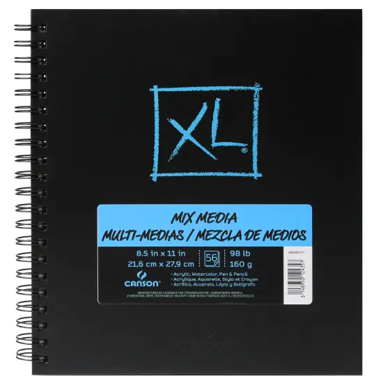 Canson XL Mixed Media Book 8.5"X11"-Wire Bound, 60 Sheets {1}