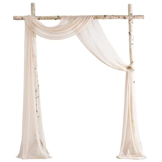 Wedding Arch Draping Fabric 2 Panels 20Ft Nude Chiffon Fabric Drapes Arbor Drapery Wedding Ceremony Reception Swag Decorations {1}