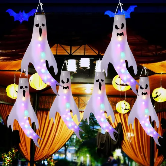 6PCS Halloween Hanging Windsocks Outdoor {4}