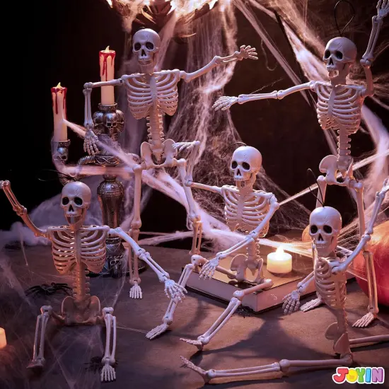 5 PCS Posable Halloween Skeleton Decor 16 Inches {3}