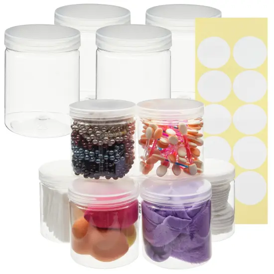 8 oz Storage Containers with Lids for Slime, Plastic Containers for DIY Crafts Storage (10 Pack) {1}