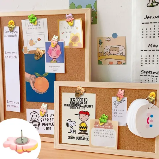 30 pcs Ice Cream Push Pins Cute Frog Pushpins Mini Decorative Thumbtacks Animal Drawing Pins Cork Board, Photo Wall, Map, Bulletin Board, Office Organization or Home Decoration {4}