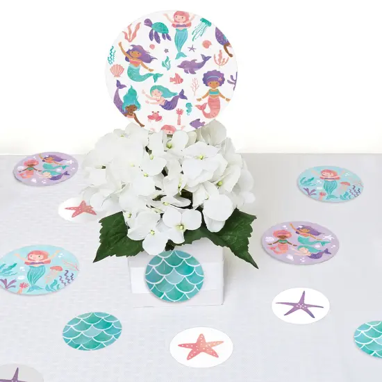 Big Dot of Happiness Mermaid Large Confetti, Mermaids Theme Birthday Party Table Decorations, Giant Circle Confetti - 27 Count {6}