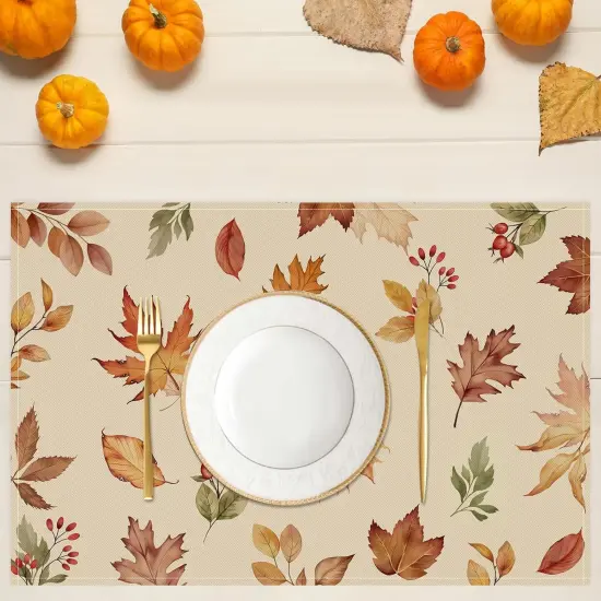Set of 4 Maple Leaves Fall Placemats - 12x18 Inch {2}