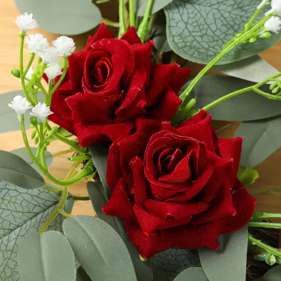 2pcs Artificial Wedding Arch Flowers for Wedding Sign （Red Rose） {4}